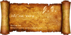 Jóna Vera névjegykártya